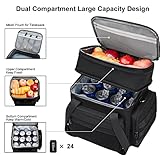 Gafetrey Tactical Lunch Box for Men, Insulated Lunch Bag Adult, Thermal Lunchbox Leakproof Waterproof Cooler Bag, Large Lunch Pail for Work Office Camping Travel (Black)