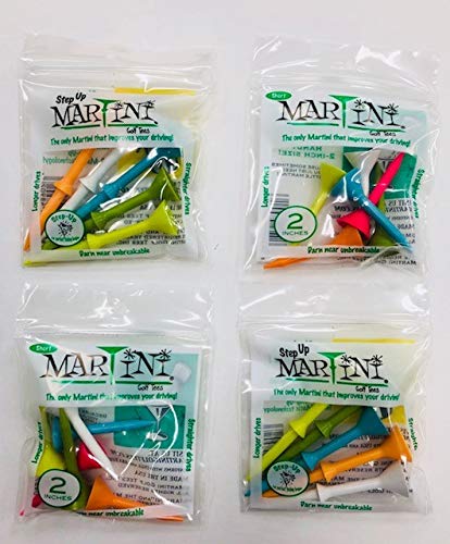 MARTINI Golf Tees Combo 4- Pack. 3-1/4'' Step Up & 2'' Original