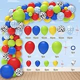 Miucat Two Infinity and Beyond Birthday Decorations Include Happy Birthday Banner Balloons Backdrop Film Balloon Cake Topper Tablecloth, 105 Pcs Toy Inspired Story 2nd Birthday Party Supplies