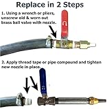 Sandblaster Nozzle Gun, Steel: Holder, Valve, with Premium Long-Lasting 3/32" Boron Carbide Tip