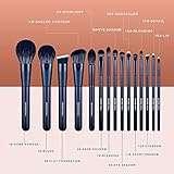 Makeup Brush Set, EIGSHOW Professional Makeup Brushes Kit Foundation Powder Concealers Eye Shadows Makeup 15 Piece for Eye Face Liquid Cream Cosmetics Brushes Kit Best Birthday Gift for Women(BLUE)