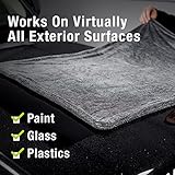 ExoForma Mega Car Drying Towel - Holds Up to 9 lbs, No Streaks, Scratches, or Water Spots | 1200 GSM Microfiber Double Twist Pile & Edgeless Design, 1 Quick & Effortless Dry - 24” x 36”