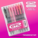 Pilot, G2 Premium Gel Roller Pens, G2 Boost Pink Pack, The Colors of Optimism, 8 Pack Pouch, Fine Point 0.7 mm, Assorted