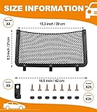 Bcicada Frame Car Storage Cargo Net Bag 4PCS, 16.5 x 8.3 Inches Large ABS Plastic Elastic Mesh Net Pocket, RV Auto Phone Boat Trunk Pocket Holder Organizer with 28pcs Screws, 28pcs Cover and 9 Hook