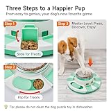 Potaroma Dog Puzzle Toy 2 Levels, Slow Feeder, Pup Food Treat Feeding Dispenser for IQ Training and Entertainment for All Breeds (Green White)