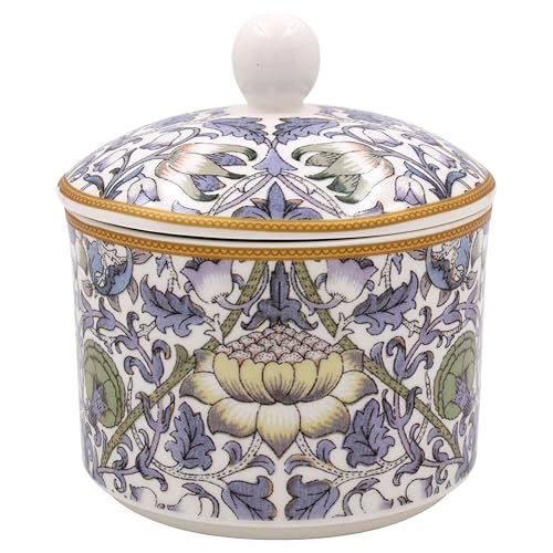 The Leonardo Collection Lodden Sugar Bowl by William Morris | Decorative Porcelain Sugar Dish | Classic Arts and Crafts Floral Design | Elegant Tableware for Tea Sets | Heritage Home Giftware