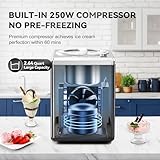 COUPLUX 2.64 Quart Ice Cream Maker with Built-in Compressor, Fully Automatic Ice Cream Maker Machine- No Pre-Freezing, 3 Modes, LCD Timer, 2H Keep Cool, Stainless Steel Ice Cream Machine for Home