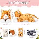 Skylety 5 Pieces Cat Stuffed Animal with Babies Inside Belly Pregnant Cat Plush Mommy Kitty with 4 Cute Fluffy Stuffed Kittens Christmas Birthday Surprise Gifts(Orange)