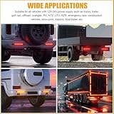 PSEQT 3 Color Trailer Tail Brake Stop Turn Signla Running LED Lights Bar Amber Red White Rear Identification Marker Waterproof Light Strip for Trailer Truck Pickup Offroad RV ATV UTV Bus Van, 2Pcs