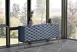 BDI Furniture Ripple - Four-Door Credenza - Ocean Frame - Brushed Brass Base