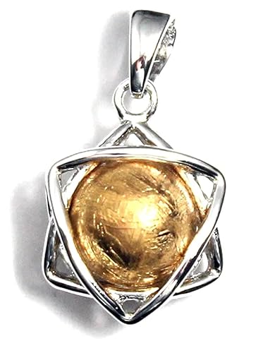 COSUMOSU 6 Point star Gemstone 925 Sterling Silver Pendant for necklace (Gold)