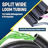 GS Power Wire Loom – 1/2 Inch x 50 Ft Split Cable Sleeves for Industrial Electrical Wires – High Temperature Cable Conduit