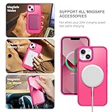 BENTOBEN Magnetic for iPhone 13 Case & iPhone 14 Case [Compatible with Magsafe] Translucent Matte Phone Case iPhone 13/14 Slim Shockproof Women Men Protective Cover for iPhone 13/14 6.1", Hot Pink