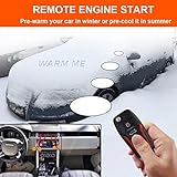 Car Alarm System Push to Start Ignition Kit, PKE Passive Keyless Entry Car Alarm System with Remote Start, Push to Engine Start Stop（Connect to car Original Horn