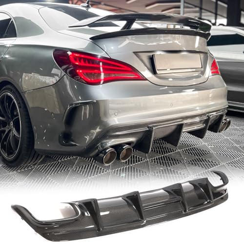 MCARCAR KIT Real Carbon Fiber Rear Diffuser for Mercedes Benz CLA Class W117 C117 CLA220 CLA250 Sport & CLA45 AMG Sedan 2013-2019 Lower Bumper Lip Spoiler Body Kit（not for Base Model)