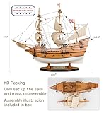 SAILINGSTORY Wooden Model Ship Mayflower 1/60 Scale Replica Sailing Ship Model Sailboat Decor