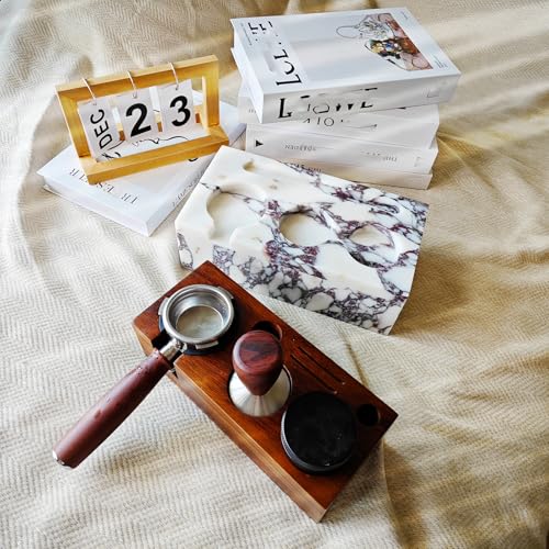 Coffee Press Pad Natural Marble Holder Espresso Coffee Machine Handle Organiser Plate Powder Hammer Storage Stand Tamper Mat Barista Tool Home Kitchen Coffee Shop Station (cofe pro)