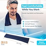 SunnyBay Microwavable Heating Pads, Microwavable Moist Heated Neck and Shoulder Wrap, Versatile Weighted Beanbag Cold Pack or Warm Compress, 2.5 lbs, 26x5 Inches, Navy Blue