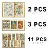 ANERZA 16 PCS Gold Framed Vintage Eclectic Wall Art Decor, William Morris Wall Prints for Bedroom, Gallery Wall Frame Set, Posters for Living Room Aesthetic, Collage Kit, Colorful Dorm Home Artwork