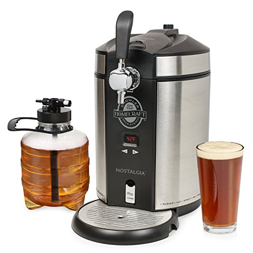 Nostalgia Homecraft On Tap Beer Growler Cooling System, 5L, Stainless Steel