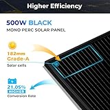 SUNGOLDPOWER 10PCS 500 Watt Monocrystalline Solar Panel UL61730 11BB Grade A Cell,Black,IP68, for 12V/24V/48Vdc RV,Home,Farms,Parking Lot,Marine,on/Off-Grid System(5000W)