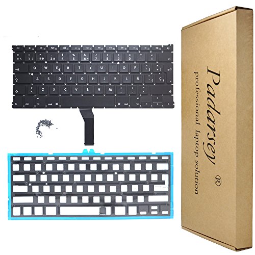 Padarsey Spanish ESPAÑOL Backlight Backlit Keyboard with 80 PCE Screws Compatible for MacBook Air 13-Inch A1369 A1466 2011 2012 2013 2014 2015