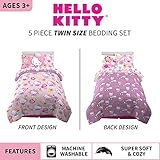 Franco Kids Bedding Super Soft Comforter and Sheet Set with Sham, 5 Piece Twin Size, Hello Kitty