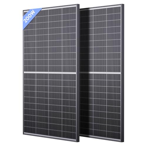 Callsun N-Type 16BB 400W Bifacial Solar Panel, 2Pcs 200 Watt Solar Panel 12/24V, 25% High Efficiency Monocrystalline PV Module for RV Camper Marine Rooftop Power Station Off-Grid Systems (2 Pack 200W)