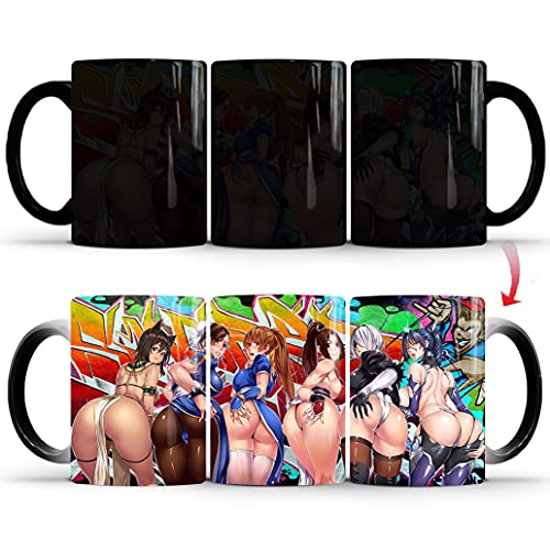 LIYAKITO Anime Coffee Cup 11 oz Funny Game Girl Butt Cup Heat Sensitive Color Changing Magic Cup Best Gift 1 Piece (Sexy)