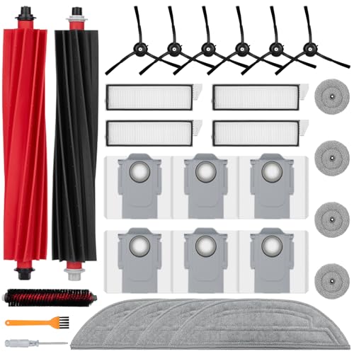 28 Pack Accessories Compatible with Roborock S8 MaxV Ultra Robot Vacuum,Main Brushes,Dust Bags,Mop Cloths,Edge Mop Cloths,Filters,Side Brushes,Self-Main Brush,Cleaning Brush, Screwdriver