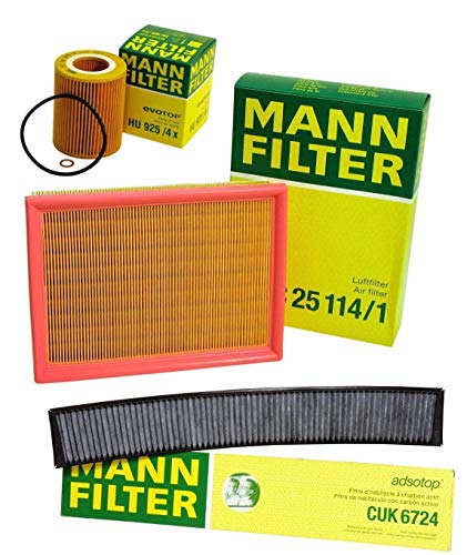 Mann Oil Air Carbon Cabin Filter Service Kit for BMW E46 E83 325Ci 325i 330i X3