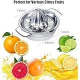 Citrus Lemon Orange Grapefruit Juicer Manual Squeezer 304 Stainless Steel Robust Hand Juicer Reamer Rotation Press with Strainer＆10oz Bowl, 2 Pour Spouts, Dishwasher Safe, Easy to Clean, Heavy Duty