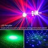 Telbum DJ Lights with Stand, 5 in 1 Party Bar Light Set with Rotating Ball, Strobe, UV, Colorful LED Par Light and Pattern, Sound Activated DJ Lighting System for Disco Stage Gig Band Wedding