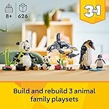 LEGO Creator 3 in 1 Wild Animals Panda Family - Building Toy with 3 Building Options, Panda, Penguin, or Orca - Animal Figures for Kids, Girls and Boys, Ages 8+ - Gift Idea for Birthdays - 31165