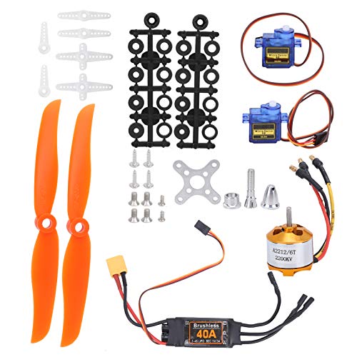 RC Plane Motor Kit,A2212 KV2200 Brushless Motor, 40A XT60T ESC SG90 Servo 6035 Propeller Accessory Kit,Combo Kit Complete Motors for RC Plane Helicopter