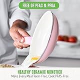 GreenLife Soft Grip 16 Piece Cookware Set, Non-Toxic PFAS-Free Ceramic Nonstick, Frying, Sauce, Saute, Utensils, Glass Lids, Stay-Cool Handles, Wobble Free, Dishwasher & Oven Safe, Soft Pink