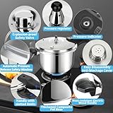 Stainless Steel Pressure Cooker 10 Quart, Induction Stove Top Pressure Cooker with Pressure Indicator Safeguard Devices, Compatible with Gas & Induction Cooker