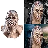 Kuberas Halloween Scary Zombie Mask Realistic Old Man Mask Horror Walking Dead Full Head Creepy Devil Cosplay Costume Mask