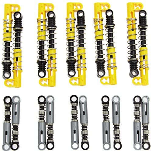 TEESE 20pcs Shock-Absorber Compatible with Technic-Parts, 6L/9.5L MOC Car-Truck-Wheel Replacement-Parts (Random Color)