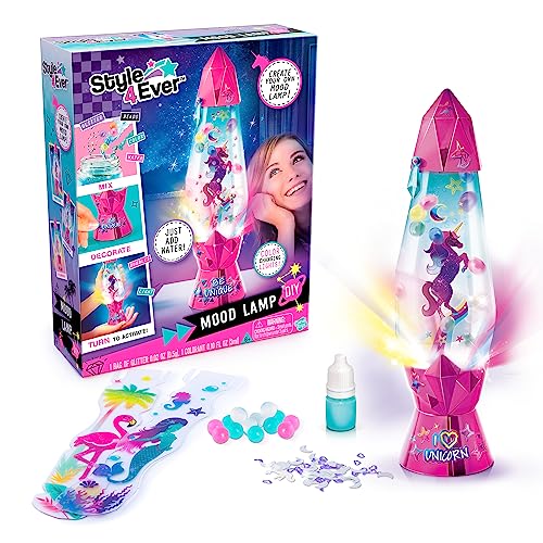 Canal Toys Style 4 Ever DIY Mood Lamp - Customizable Bubble Lamp with Color-Changing LED Lights, Glittery Bubbles, and Swirling Beads. Ages 6+