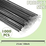 Gerrii 1000 Pcs Black Individually Wrapped Straws 10" Extra Long 6 mm Plastic Drinking Straws Disposable for Party Restaurant Home Milkshakes Coffee Juice Beverage Smoothie