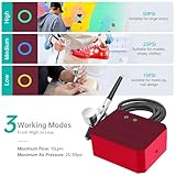 Gocheer Airbrush Kit with Air Compressor, 48 PSI High Pressure Air Brush Non-Clogging with 0.2/0.3/0.5mm Nozzle/Cleaning Sets, Ideal for Painting, Modeling, Cake Decor, Pastry, Makeup (Red)