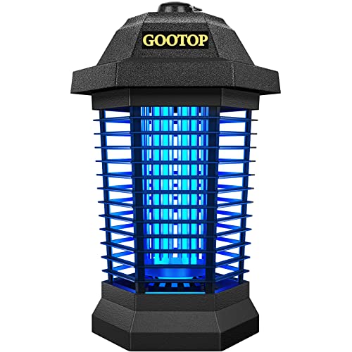 GOOTOP Bug Zapper Outdoor, Mosquito Zapper Outdoor, Electric Fly Zapper, Mosquito Killer, Fly Traps, 3 Prong Plug, Flying Insects Zapper Indoor Outdoor 90-130V, 4200V, ABS Plastic Outer (Black)