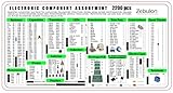 2200 pcs Electronic Component Assortment Kit, Capacitors, Resistors, Transistors, Inductors, Diodes, Potentiometer, IC, LED and PCB