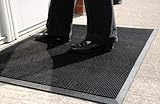 Durable Corporation-396S3672 Heavy Duty Rubber Fingertip Outdoor Entrance Mat, 36" x 72", Black