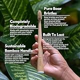 PRIMALS Boar Bristle & Bamboo Toothbrush (4-Pack) - Premium Boar Bristles - Fully Biodegradable - Plastic & Nylon Free - Quick Dry Design