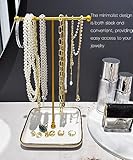 VROOMIUM Necklace Holder- Ceramic Base 1ft Height Jewelry Organizer Stand, Aesthetic Jewelry Hanger Display for Necklaces, Bracelets, Rings, Exhibidor de Collares-Classic White