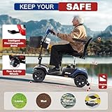 Metro Mobility Mobility Scooters for Adults, 4 Wheel Powered Mobility Scooters, Electric Scooter for Seniors Folding Mobility Scooter Lightweight 10 Miles Long Travel Range Blue