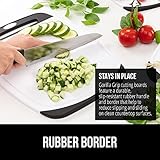 The Original GORILLA GRIP Oversized 100% BPA Free Reversible Durable Kitchen Cutting Board Set of 3, Juice Grooves, Dishwasher Safe, Easy Grip Handle Border, Food Chopping Boards, Cooking, Black