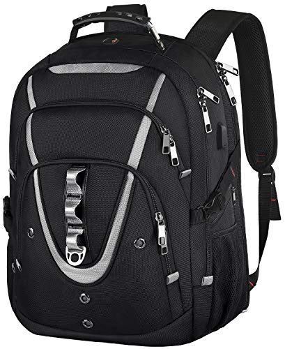 18.4 Laptop Backpack for Men, 55L-60L Extra Large Gaming Laptops Backpack with USB Charger Port, TSA Friendly Flight Approved RFID Anti-theft Pocket, Water Resistant Suiltable for Travel Business Work